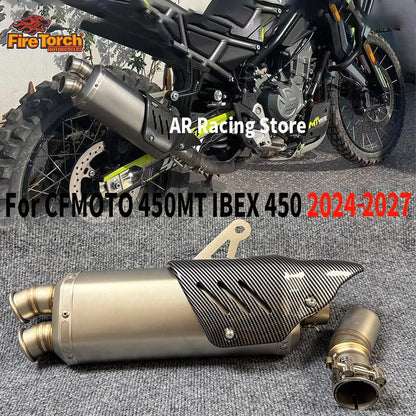 For CFMOTO 450MT 450 MT IBEX450 IBEX 450 2024 - 2027 Motorcycle Exhaust Escape Moto System Mid Link Pipe With Muffler DB Killer