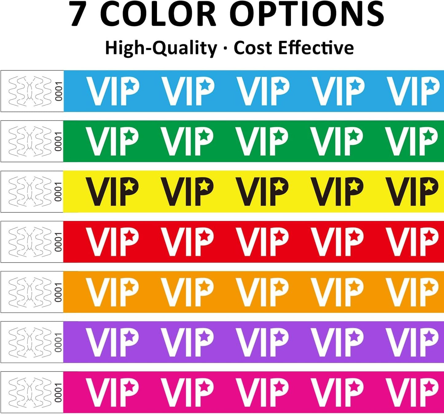500 VIP Yellow Waterproof Paper Wristbands Lightweight Festival Event Identification Bracelets Party Favors