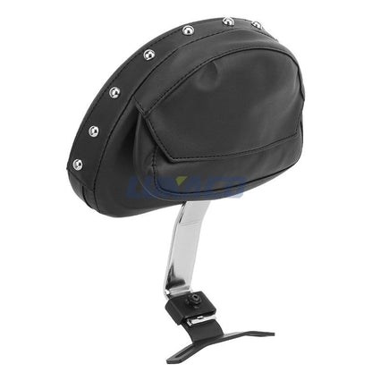 Motorcycle Adjustable Driver Rider Backrest Plug In Sissy Bar Seat Cushion Moto Pad For Harley Fatboy Heritage Softail 2007-2017