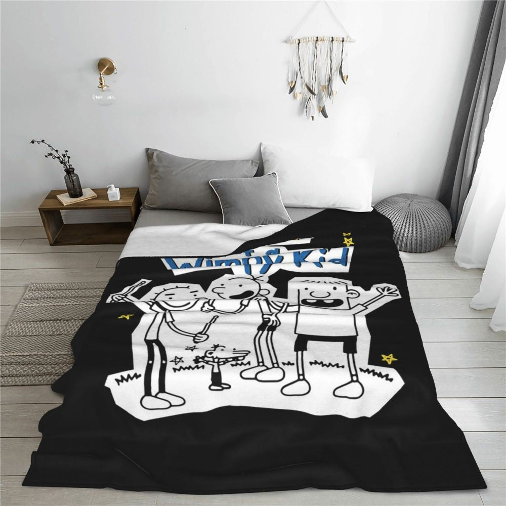 Wimpy Kid 4 States Of Greg Heffley Blankets Soft Warm Flannel Throw Blanket Plush for Bed Living room Picnic Travel Home Couch