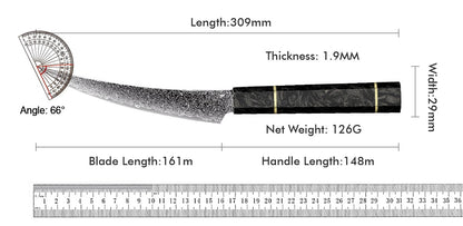 Professional 67-layer Damascus Japanese Kitchen Nakiri Gyuto Chef bread boning Knife Set Home kitchen tool with Carbon Fiber HD
