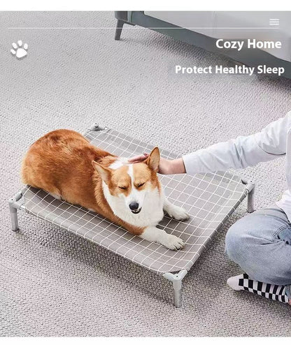 Cama Elevada para Pets com Estrutura em Aço Inoxidável - Cama para Cães Militares para Todas as Estações Removível Lavável Fora do Chão para Pequenos Pets
