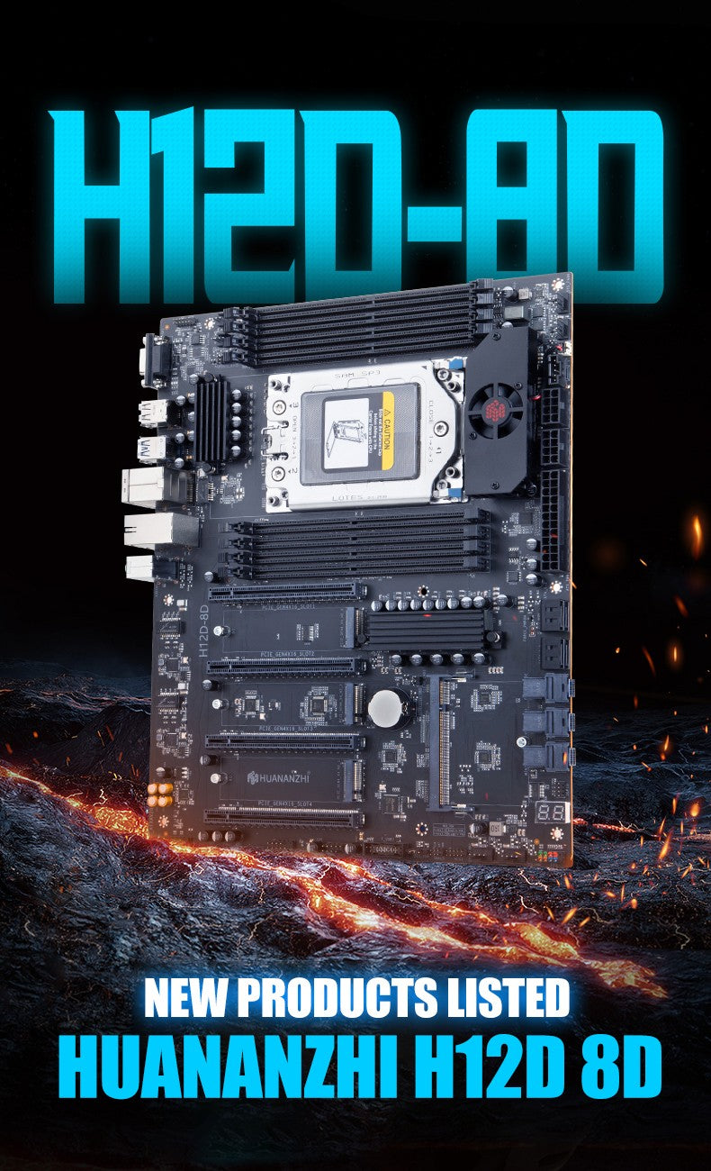 HUANANZHI H12D 8D AMD  Motherboard with BMC module support AMD EPYC 7002 7003 series CPU 8 channel memory Dual 2.5G network