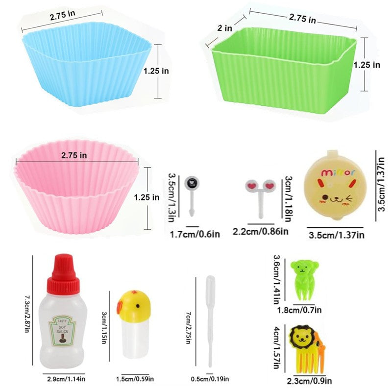 Garfo de Frutas Mini de 48-104 Peças Para Crianças Garfos Fofos de Lanche Palitos de Dente Acessórios de Caixa de Bento Divisórias de Silicone Para Lancheira