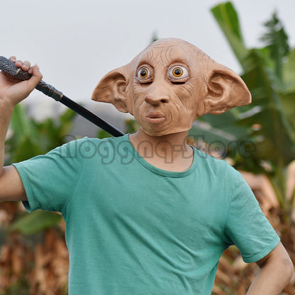 Cosplay Movie Character Big Ear Long Nose Dobby Elf Head Funny Halloween Mask Full Face Head Cover Carnival Party Costume Prop