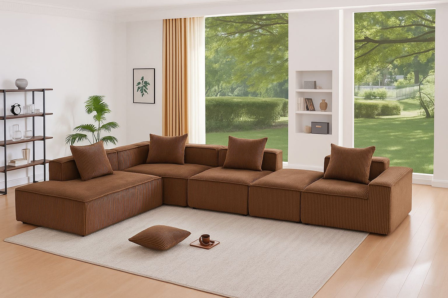 Sectional boneless Couch with L-Shape Chaise,Modern Modular sleeper Sofa with Deep Seat, Upholstered Couches for Room
