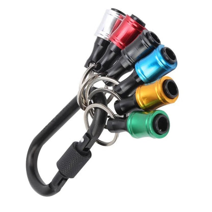 Conjunto de ferramentas com chaveiro colorido, haste de extensão de troca rápida, haste de conversão de cabo hexagonal de 1/4", chave de fenda, luva de liberação rápida
