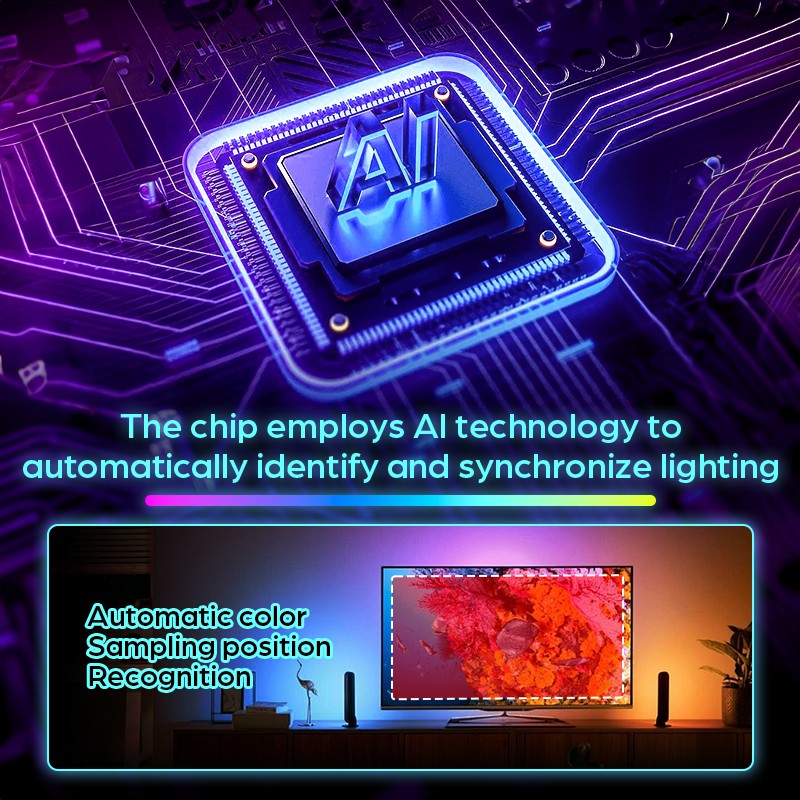 Christmas Ambient TV LED Backlight Sync to Screen For 40-130 Inch Real-Time Sync Light Strip For 4K HDMI-Compatible 2.0 Device