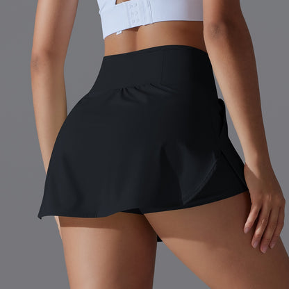 Sports Yoga Skirt Women 2 in 1 Badminton Tennis Skirt With Shorts High Waist Breathable Sweat Skirt Athletic Fitness Golf Skorts