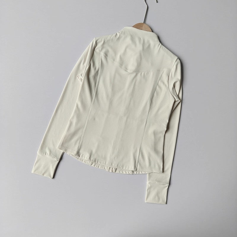 Women's Stand-up Collar Long Sleeve Zipper Jacket for Running Cycling Outdoor Pilates Yoga Fitness Slim Fit Autumn/Winter