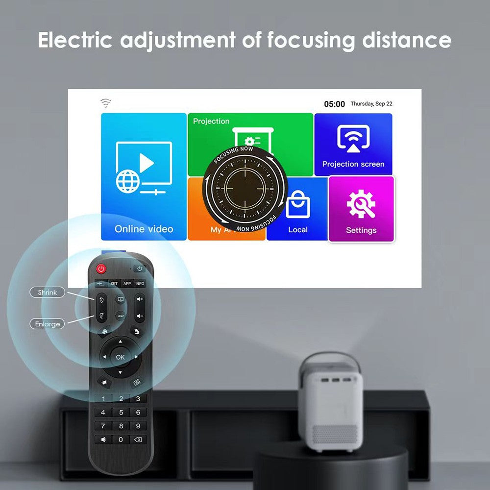Projetor HONGTOP P10 Versão Global Smart TV WIFI Projetor Doméstico 1080P Projetor Android 4GB 64GB Foco Elétrico Projetor Portátil