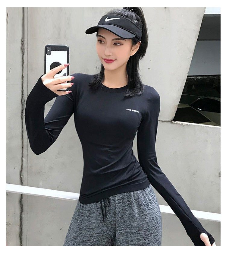 Fitness Tops Women Tight Sports Long Sleeve Yoga Clothing Running Training Clothes Gym Workout Shirt Comfortable Training Cloth