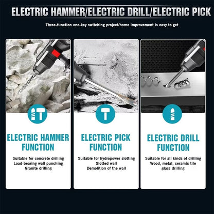 Martelo Sem Fio Original Makita 26MM Martelo Elétrico Sem Escova Bateria de Lítio 18V Furadeiras Sem Fio Para Ferramentas Elétricas Makita 18v