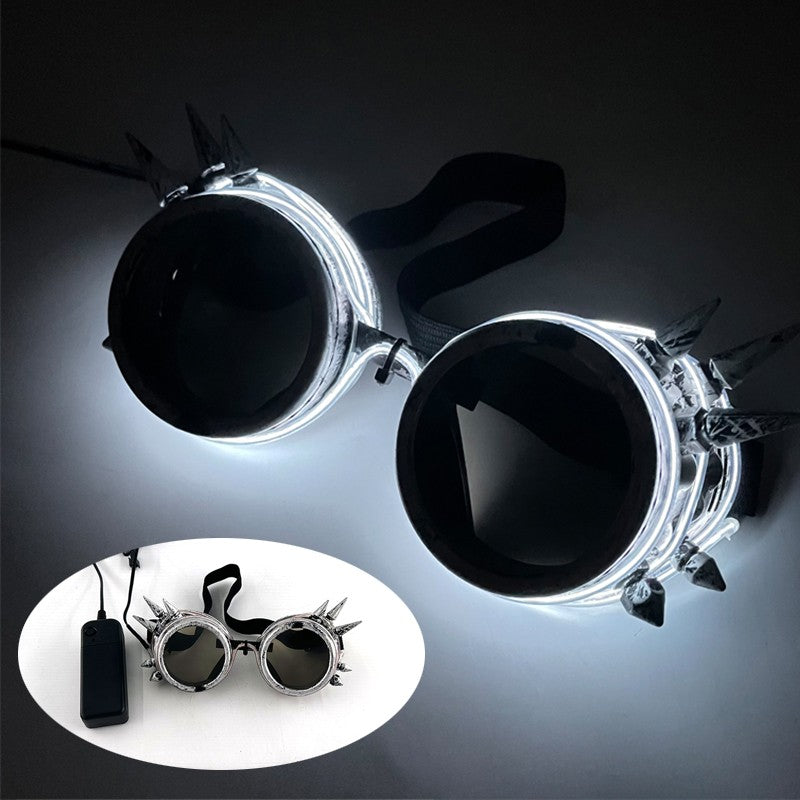 Cyberpunk Futuristic Luminous Glasses Rave Cyber light up Goggles LED glowing visor glasses for EDM music show props