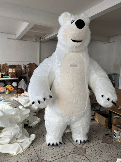 Inflatable Masha Bear Mascot Costume, A Walking Cartoon Doll Costume Suitable For Role-Playing, Applicable To Commercial Promoti