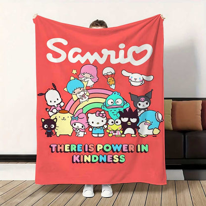 Kawaii Sanrios Fleece Blanket for Living Room Decorative Sofa Blankets Home Bedroom Decoration Bedspread on the Bed Throw Winter