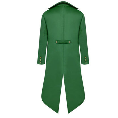 St Patrick's Day Costume for Men Steampunk Retro Cosplay Jacket Coat Hat Men Male Disguise Outfits Halloween Carnival Party Suit