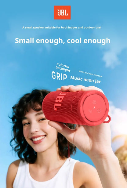 JBL GRIP Neon Can Caixa de Som Bluetooth Sem Fio Portátil Impermeável para Exterior Casa Mesa Ciclismo Caminhada Corrida Alto-Falante de Graves