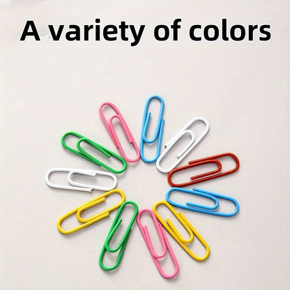 M&G 100pcs 3# Paper Clips Colorful Rust-Proof Paper Clip Multi-Functional Binder Clips for Office/Home Document Organization