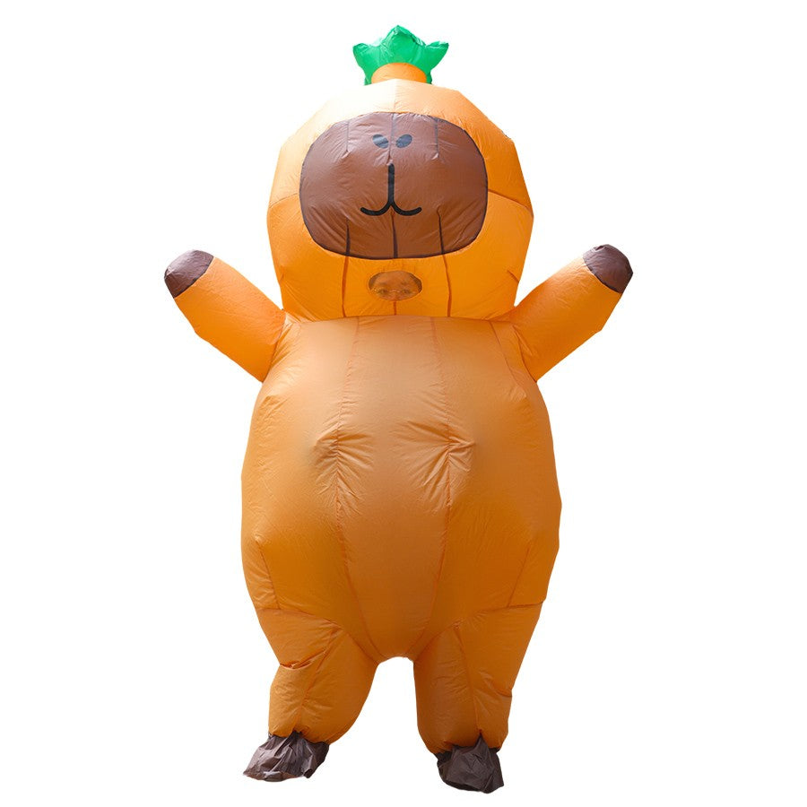 Cartoon Capybara Inflatable Costume - Cuddly Guinea Pig Inflatable Outfit for Adult Halloween Cosplay Parties Performance