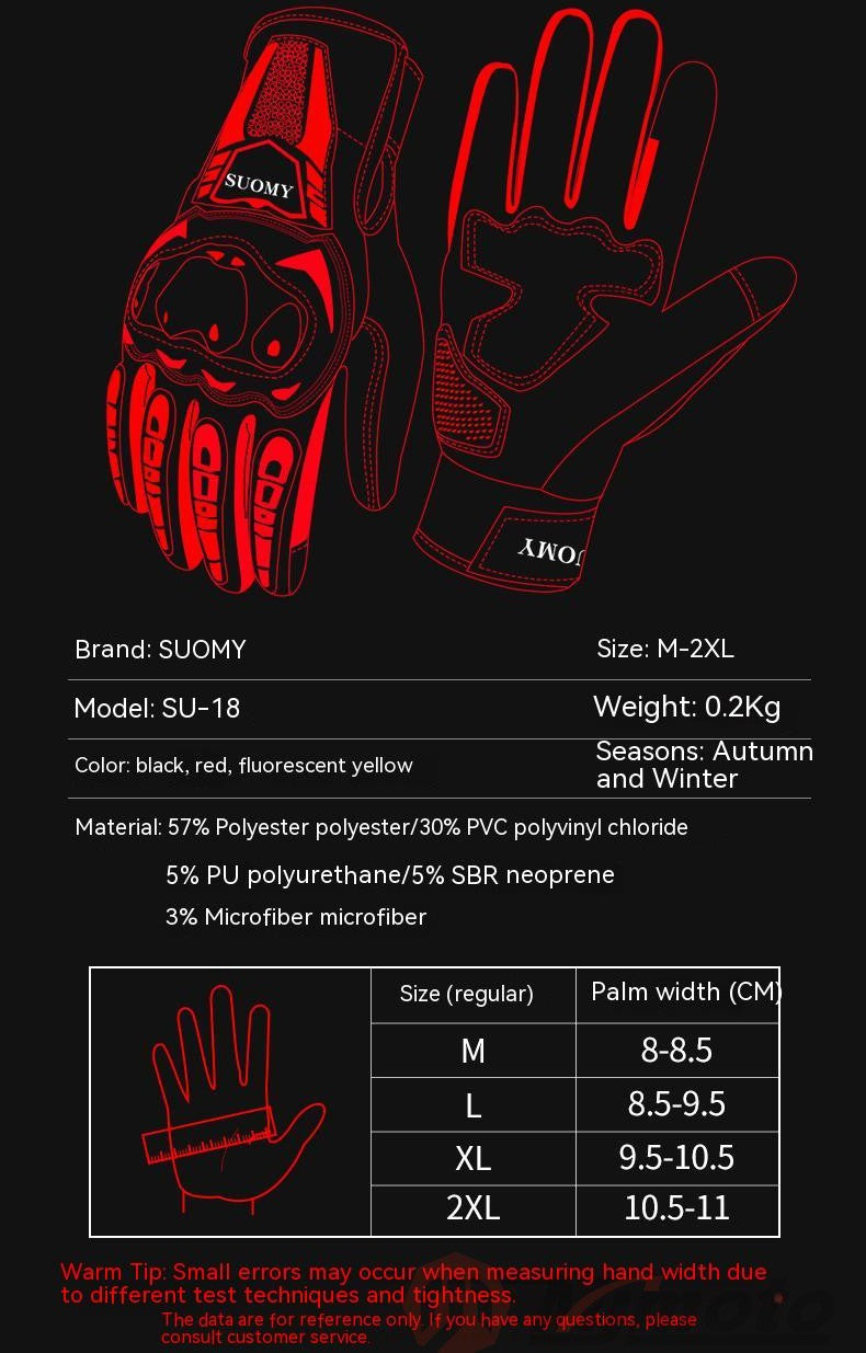 Luvas de motocicleta à prova d'água SUOMY para inverno, masculinas e femininas, primavera outono, luvas de motocross para motociclistas, tela sensível ao toque, luvas de ciclismo para motos