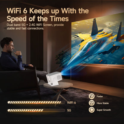 Projetor Magcubic Android 14 900 ANSI Foco Automático Nativo 1080P Suporte 8K Com Wifi6 BT5.4 Portátil para Filmes ao Ar Livre HY350Max