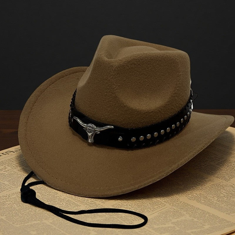 Rivet Hat Outdoor Felt Hat Western Hat Windproof For Windy Conditions Horseback Riding Western Events