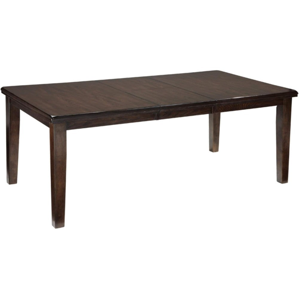 Ashley Haddigan Signature Traditional Rectangular Dining Table with Extension, Accommodates 8 Guests, Dark Brown Finish