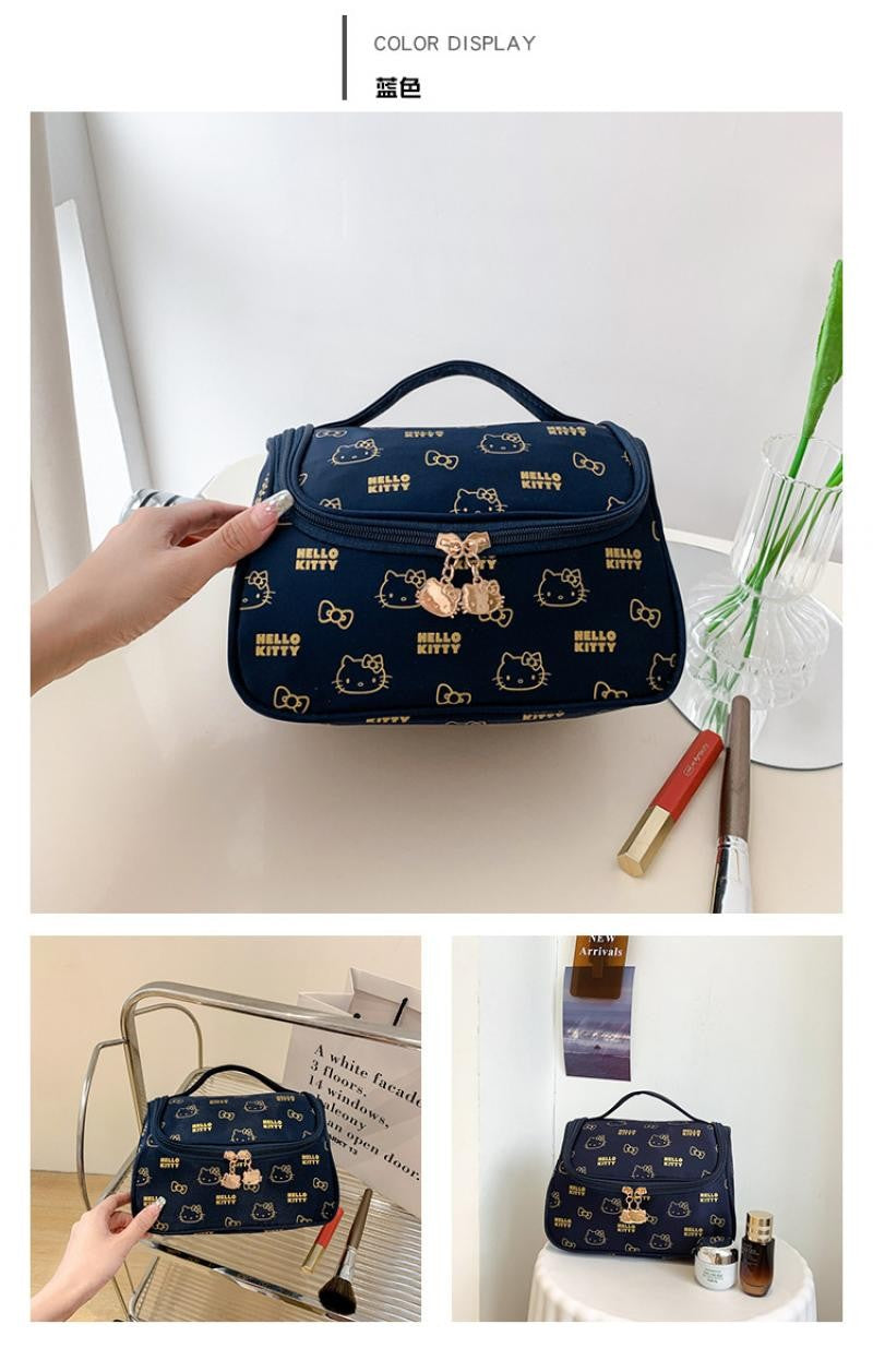 Hello Kittys Cosmetic Bag Cute Cosmetic Bag Girl Portable Large Capacity Travel Wash Up Skin Care Products Storage Bag