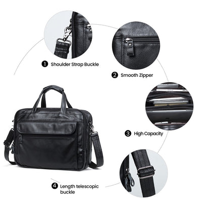 JOYIR Men Briefcases Genuine Leather Handbag 15.6"Laptop Messenger Shoulder Bag for Documents Men's Bag Business Totes 2022