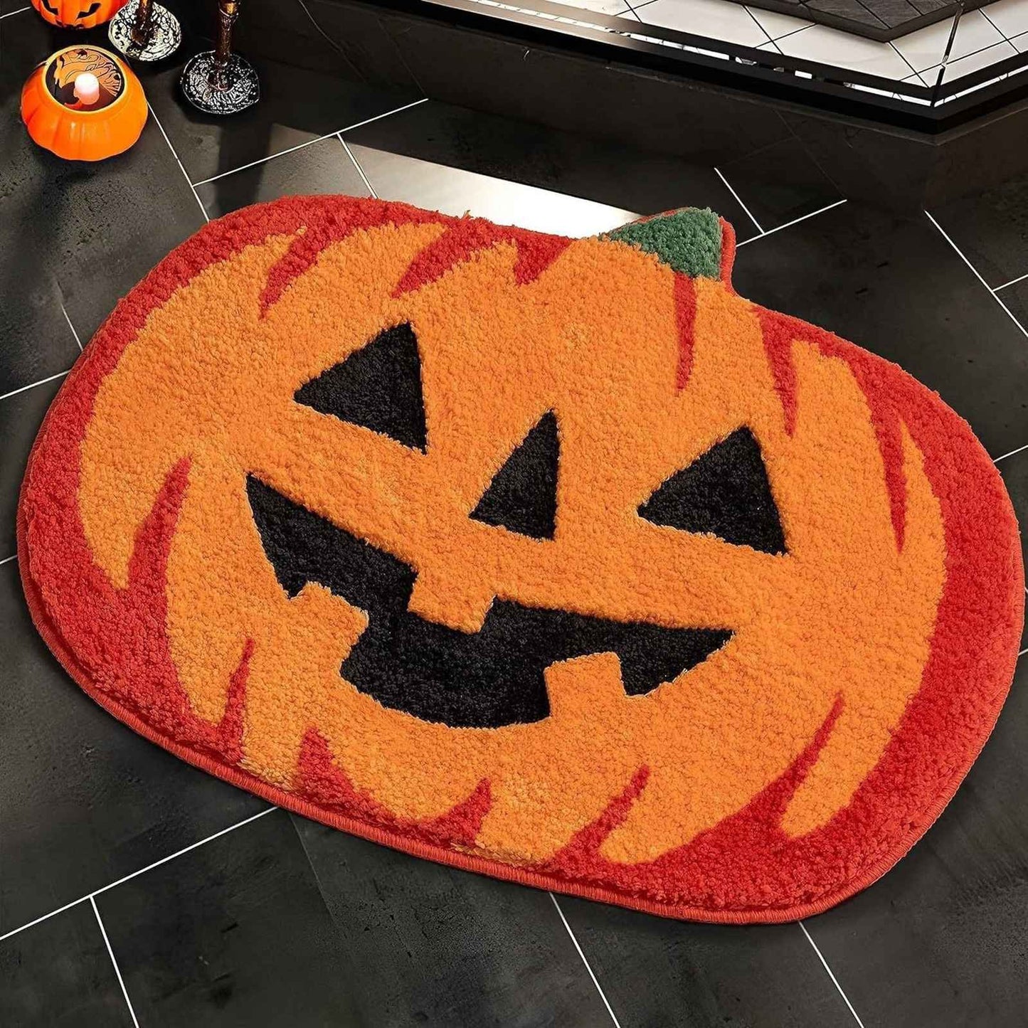 Halloween Shaped Imitation Cashmere Floor Mats Absorbent Bathroom Horror Entrance Door Mat Home Decoration