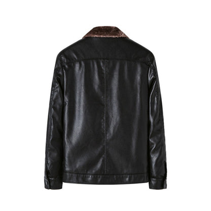 Men Leather Coat Men Wear Slim Fit Blazer PU Clothes Spring Trend Autumn New Leisure Fashionable  Versatile Motorcycle Jacket
