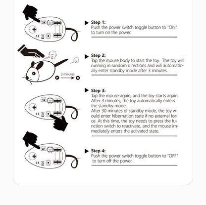 Rato de Brinquedo para Gatos Recarregável com Sensor de Movimento, Som de Rato, Brinquedos Interativos para Gatos, Brinquedo para Gatos com Som de Rato