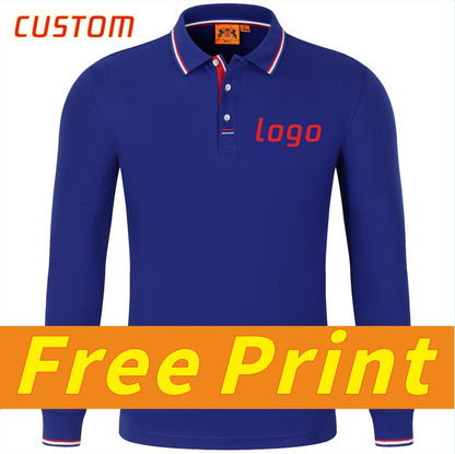 Men's and women's breathable cotton long sleeved polo shirts, T-shirts, printed logos, embroidered work clothes, customized