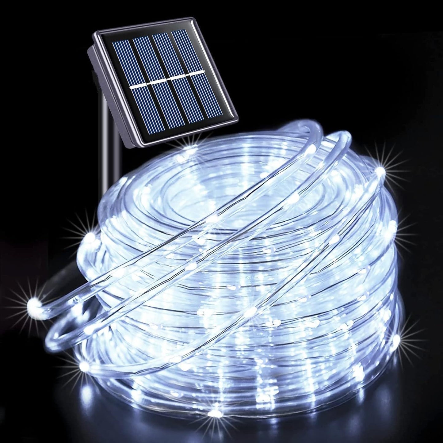 LED Solar Strip Rope Tube Fairy Light Solar Powered Garland String Light Christmas Decor for Outdoor Garden Lawn Tree Yard Fence