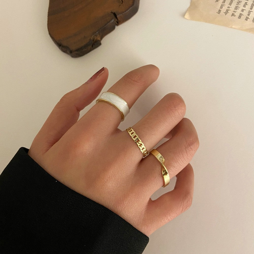 Conjunto de Anéis de Cristal Cor Prata para Mulheres, Anéis de Dedo de Zircônia Cúbica de Lua, Flecha, Flor, Coração, Joias Femininas da Moda