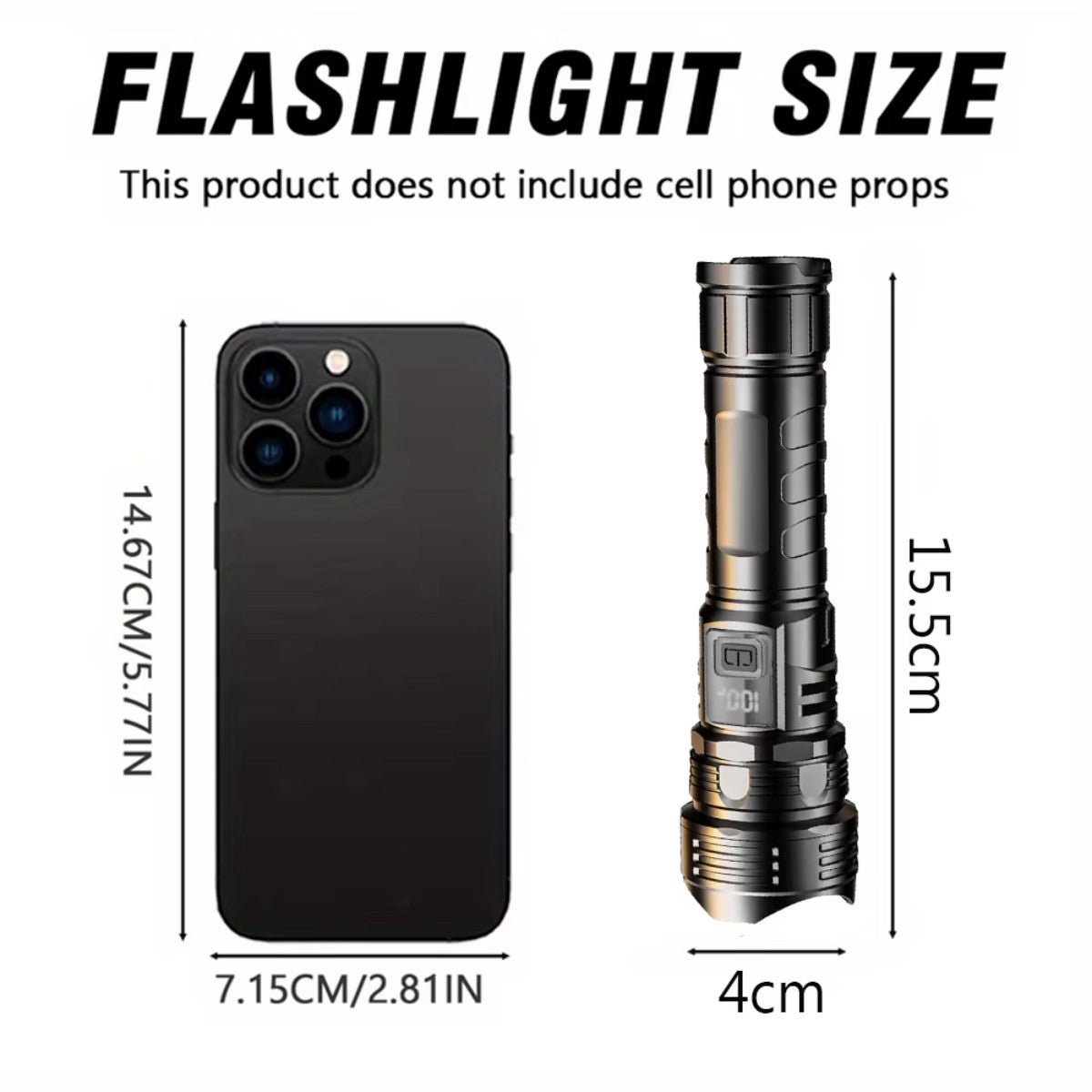 USB Rechargeable High Power LED Flashlight Super Bright Torch, Portable Hand Light for Camping, Hiking  Emergency Survival