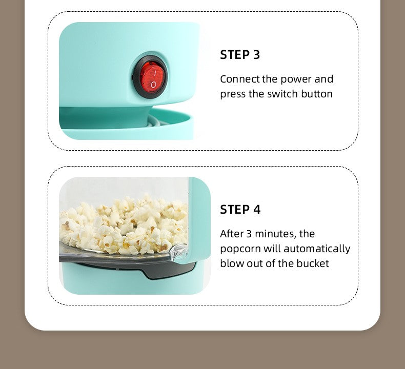 Popcorn Machine Household Healthy Hot Air Oil Free Corn Popcorn Maker For Kitchen Kids Home-made Popcorn Movie Snack 110V/220V