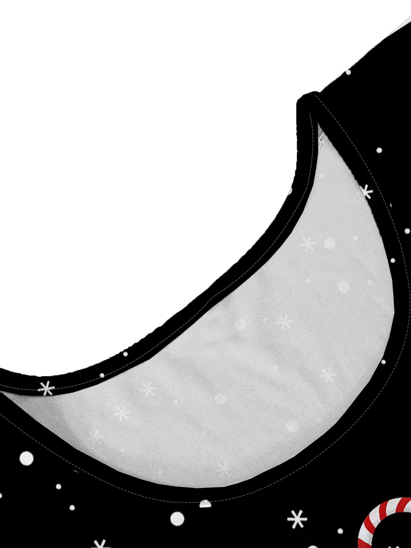 2025 New Snowman & Christmas Print Short Sleeve Dress Black with White Snowflakes & Red Hats Women's A-Line Dress Party Outfit