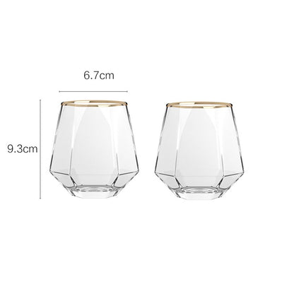 Copo de uísque criativo e elegante 320ml 11oz Copos coloridos para suco e chá Copo de vidro hexagonal doméstico Copos para coquetel e conhaque