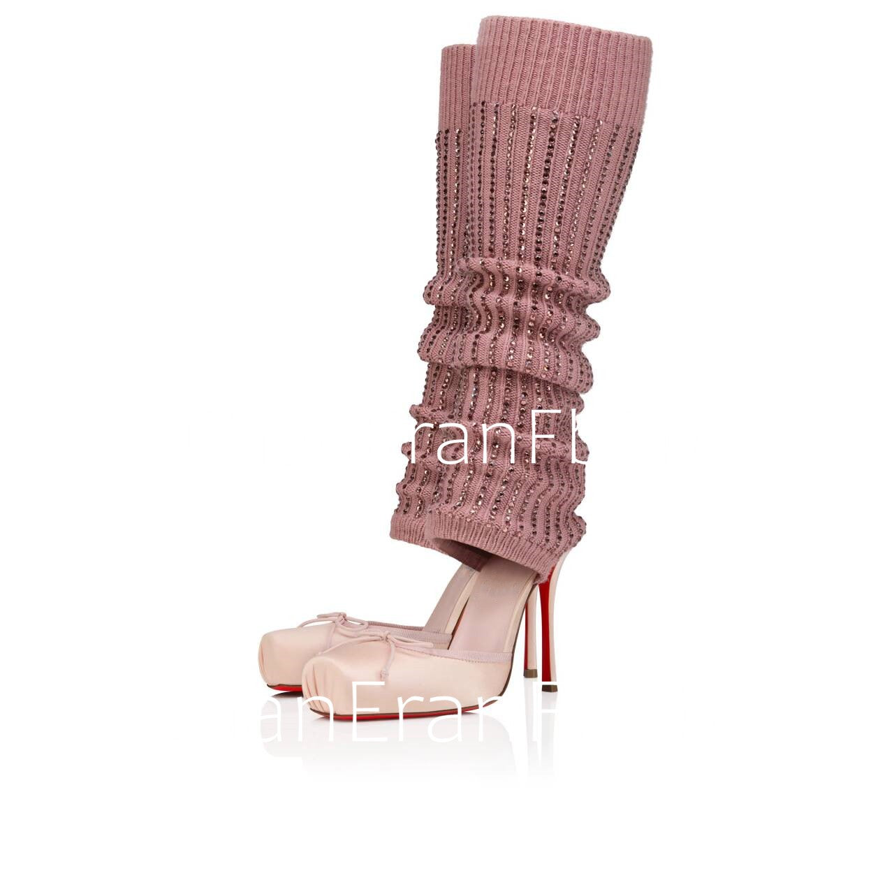 2025 Spring/Summer New Ballet High Heels Fashion Stretch Stockings Hot Diamond Women's 34-46 Large High Heels Sandals