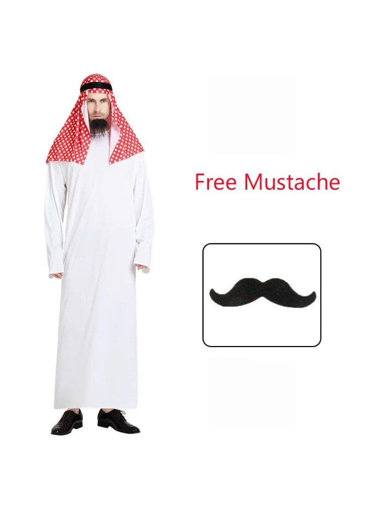 Men Arabia Arab Sheikh Costume Shepherd Arabian Prince Cosplay for Adult Fantasia Purim Halloween Costumes