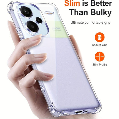 TPU Transparent Case For Redmi Note 15 14 13 Pro Plus Protective Cover Four Corners Shockproof Bumper Coque Fundas