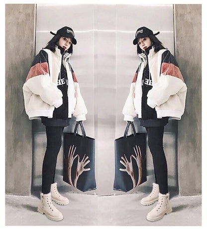 Snow Boots Plush Warm Medium Boots Women's Black and White Winter Thickened Warm Snow Flat Shoes Zapatos Mujer 2024