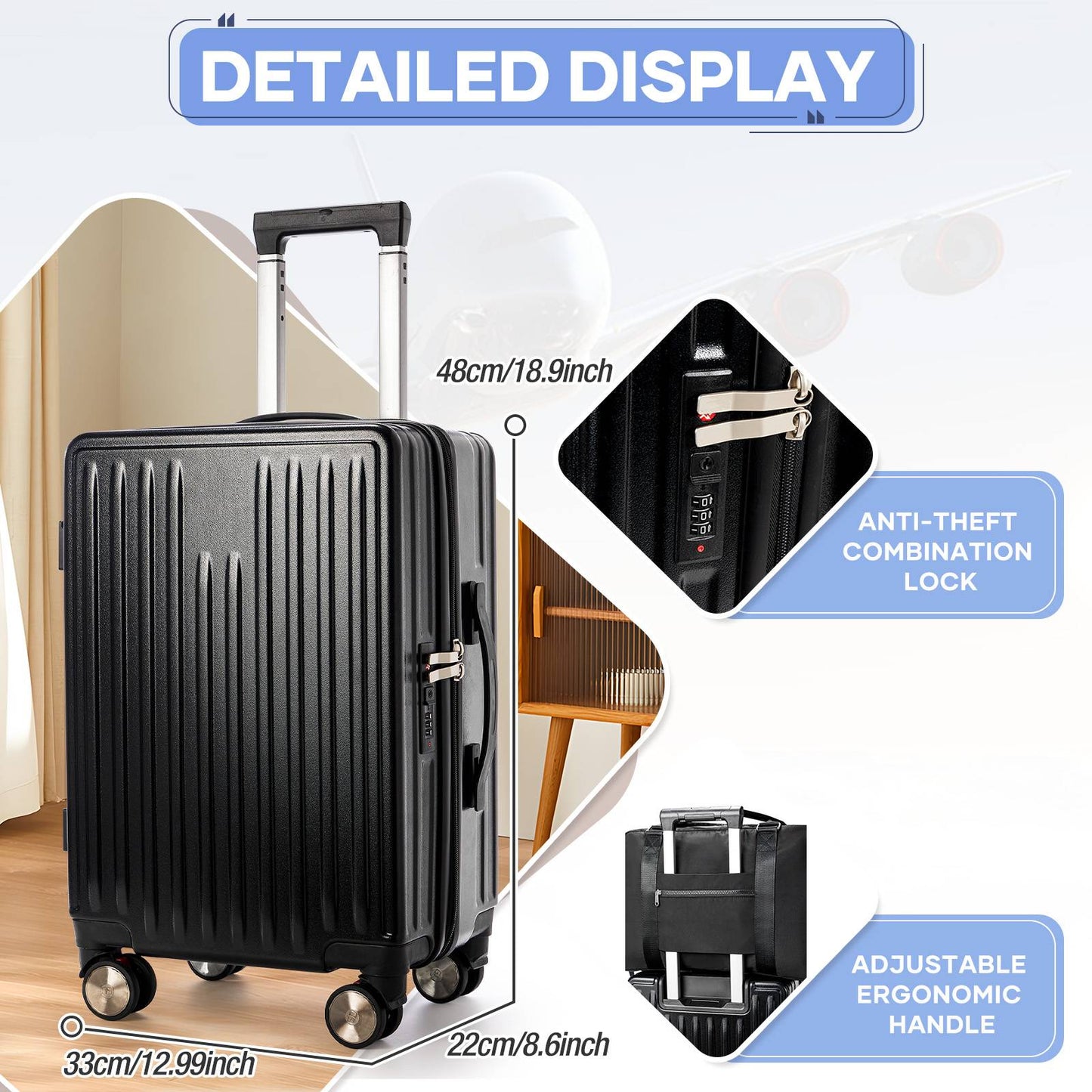 New Valigie, Suitcase Plane Cabin Luggage Vacuum Compression roller Luggage, Vacuum Storage For Clothes?Large Size Suitcase