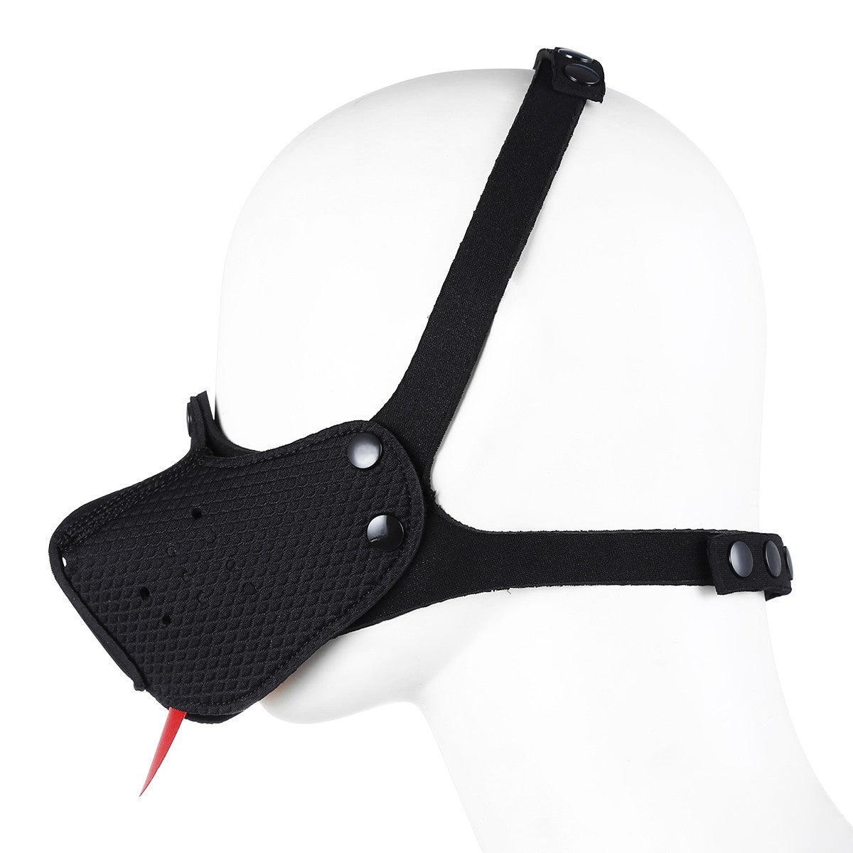 Puppy Play Dog Cosplay Mask Hood Half Face Bondage Muzzle Mask with Tongue Dog Slave Cosplay Dog Mouth