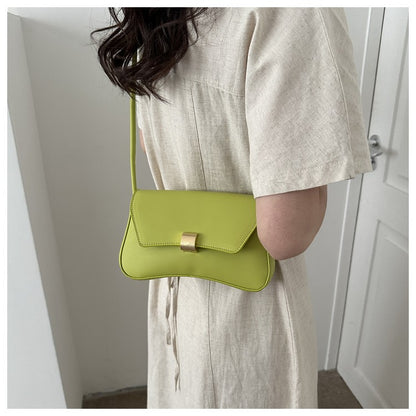 Simple Metal Buckle Handbag MessengerBag, Stylish and Versatile Shoulder Underarm Bag, Chic Baguette Bags for Women Daily Use