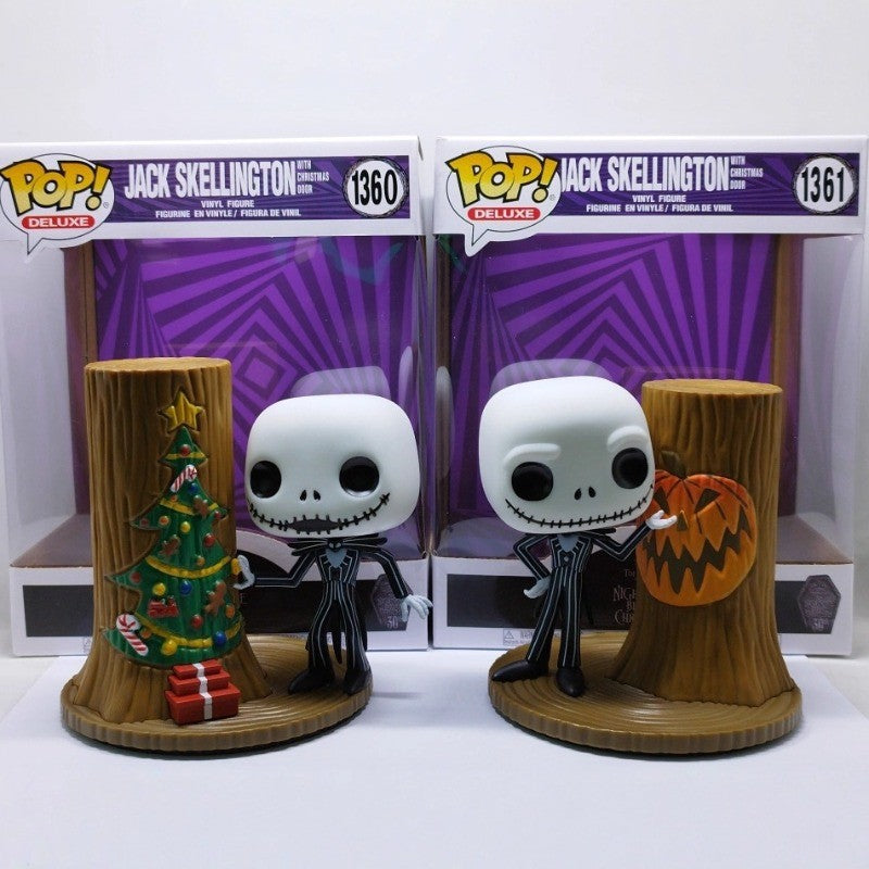 Anime O Estranho Mundo de Jack Q-Version Bonecos de Ação Halloween Jack Caveira Terror Bonecos de Ação Modelo de Enfeite Presentes