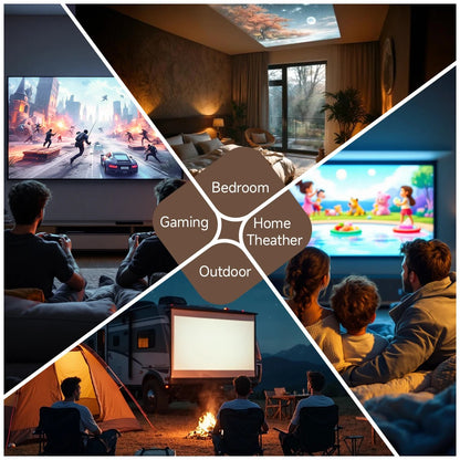 HORLAT 35000Lumens LCD Projector Beamer 8K Support 1080P Native Android Dual Band Wifi 6 Auto Focus Keystone Office Home Theater