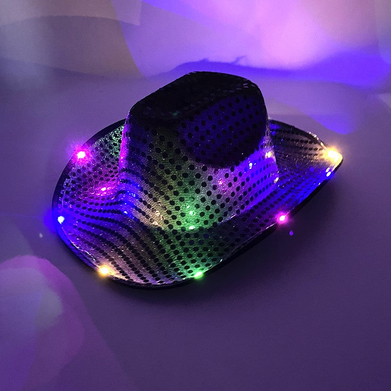 Chapéu de caubói/caubói com LED pisca-pisca, chapéu que brilha, festa de carnaval, homens, mulheres, despedida de solteira, suprimentos de casamento